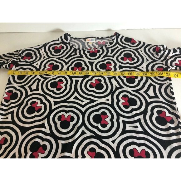 Lularoe Irma Disney Minnie Mouse Top Black White Pink Geometric XXS Tunic - Picture 5 of 12